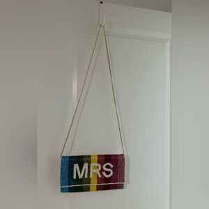 Multicolor Beaded 'MRS' Clutch